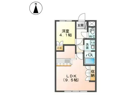 シャルマン(1LDK/1階)の間取り写真