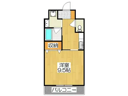 ルピナス紫明(1K/6階)の間取り写真