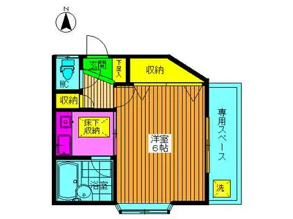 広瀬ハイツ(1K/1階)の間取り写真