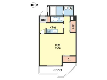 ザ・キャナルII(1K/7階)の間取り写真