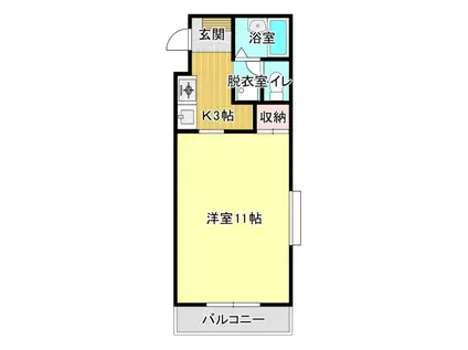 コナビック上西(1K/1階)の間取り写真
