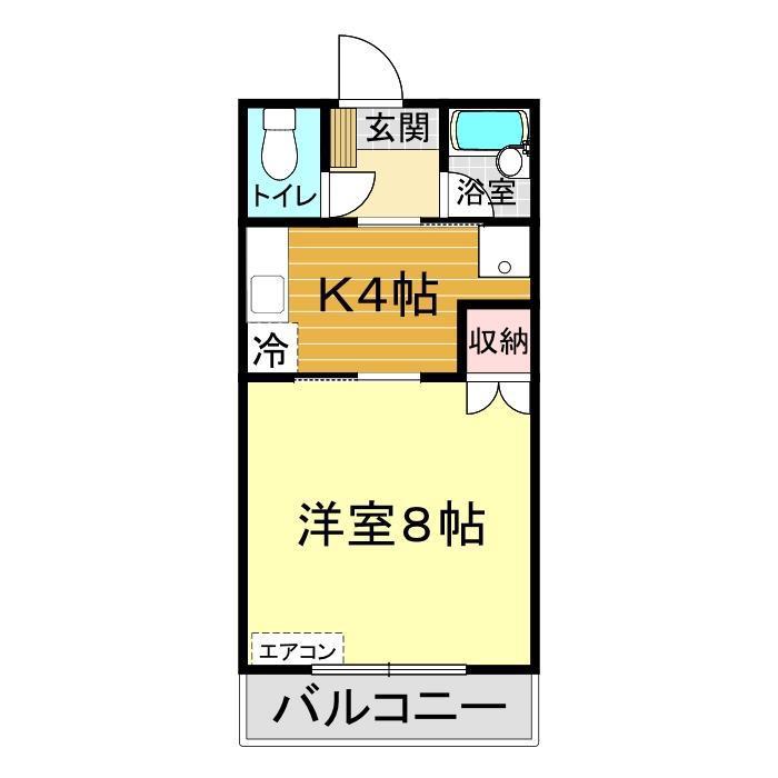 ハイライフNAMI(1K/4階)の間取り写真
