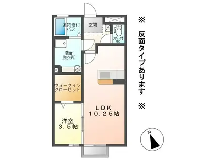 セジュールKTK(1LDK/1階)の間取り写真