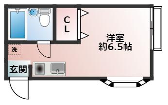 コスモ西山(ワンルーム/2階)の間取り写真
