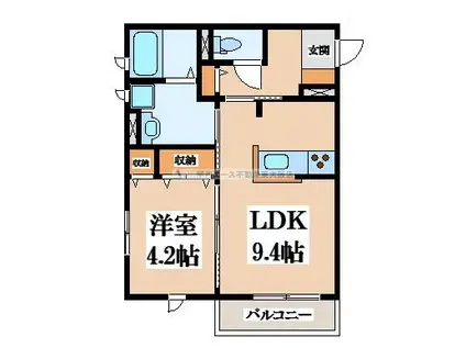 エルンテ(1LDK/2階)の間取り写真