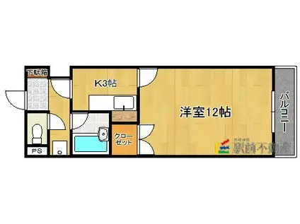 エトランゼ宮本12(1K/6階)の間取り写真