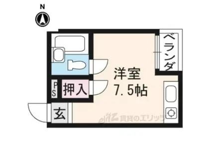 ハイツ善(ワンルーム/2階)の間取り写真