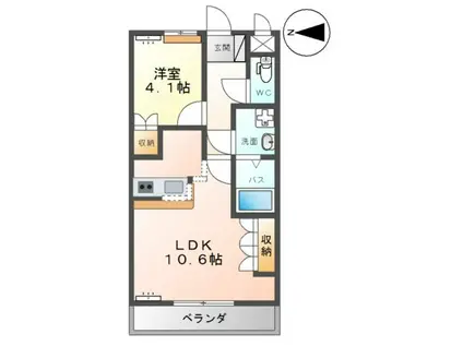 鹿嶋アーバンスクエア(1LDK/1階)の間取り写真
