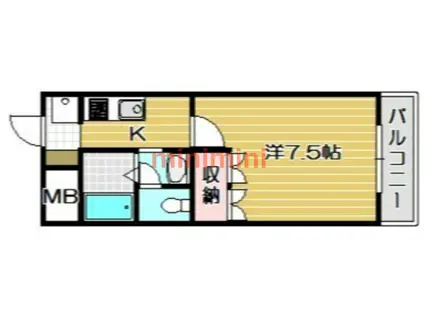 モアクレスト(1K/2階)の間取り写真