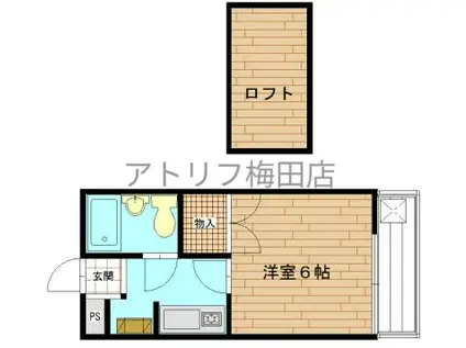 野崎KS(1K/2階)の間取り写真