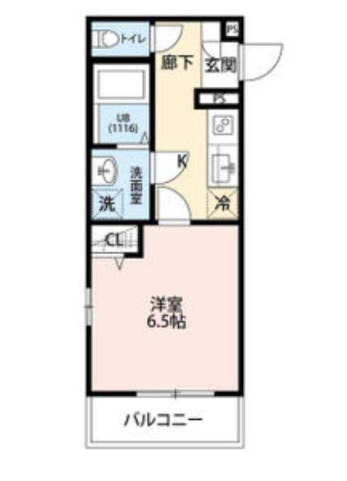 フルール野並(1K/2階)の間取り写真