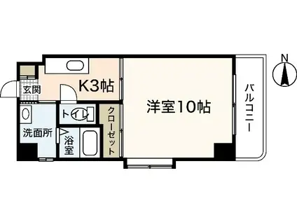 PENSION大塚西(1K/6階)の間取り写真