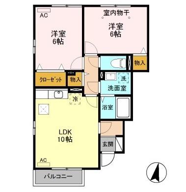 レコルト A/B/C(2LDK/1階)の間取り写真