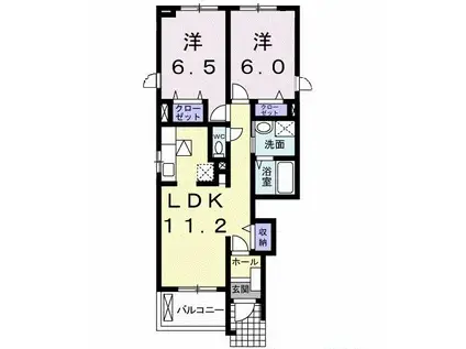 グラース・メゾン・K(2LDK/1階)の間取り写真