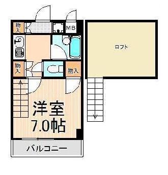 KFビル(1K/6階)の間取り写真