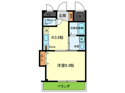 MS CUBEI(1K/2階)の間取り写真