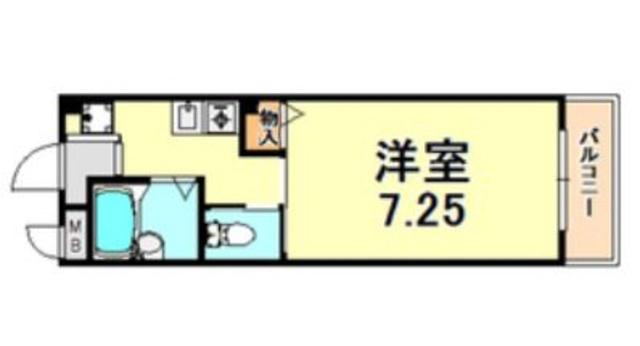 グランツ岡本(1K/1階)の間取り写真