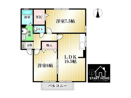 ポルト ベール C棟(2LDK/1階)の間取り写真