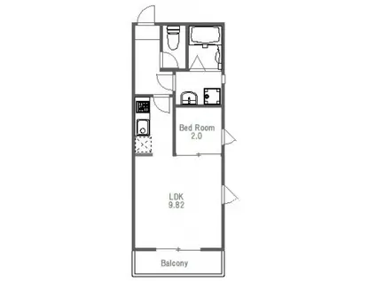 POBLENOU(1LDK/2階)の間取り写真