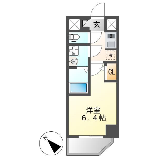 S-RESIDENCE神宮西駅前ASCENT(1K/3階)の間取り写真