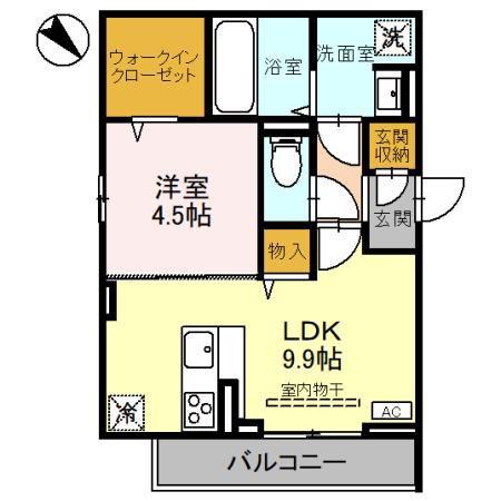 ノーブルヴィラ上尾(1LDK/3階)の間取り写真