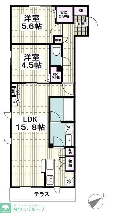 MAISON VERTU(2LDK/1階)の間取り写真