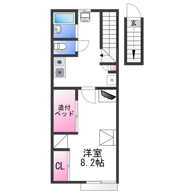 レオパレス仲(1K/2階)の間取り写真