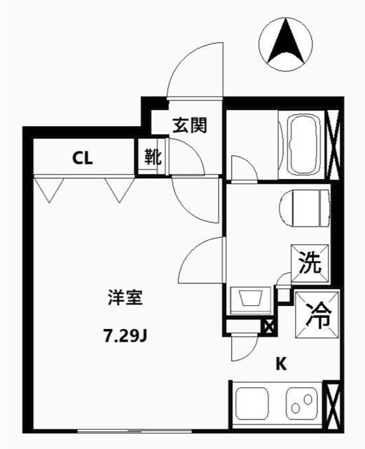 CREAL高田馬場II(ワンルーム/4階)の間取り写真