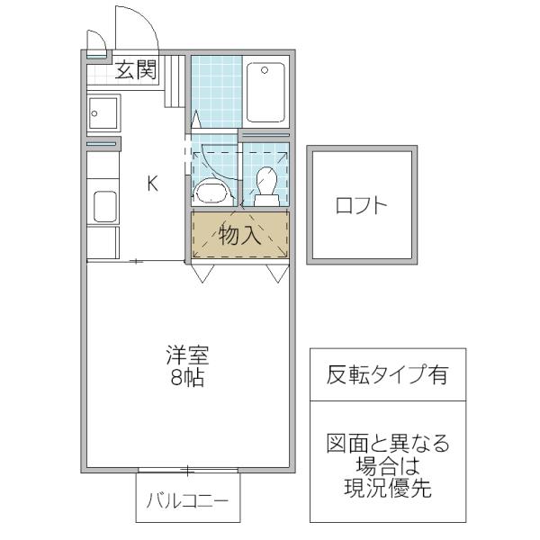 キャッスル西ノ台(1K/2階)の間取り写真