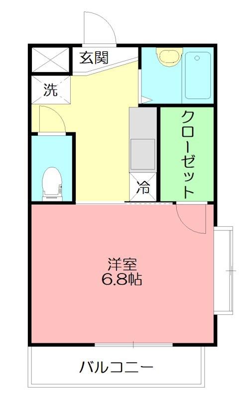 アビタシオン湘南(1K/3階)の間取り写真