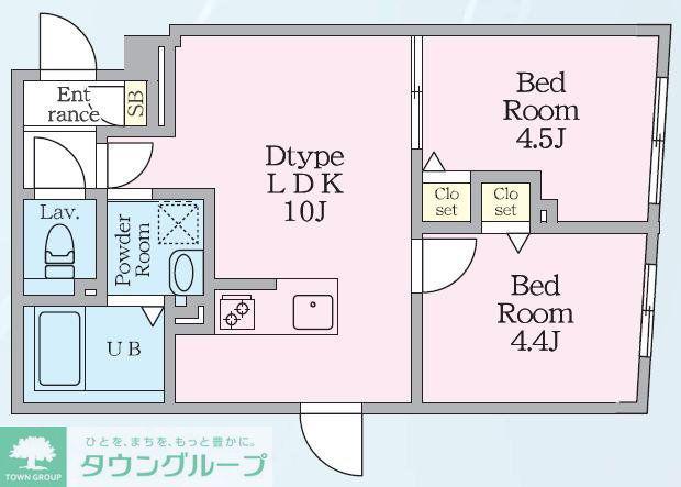 エルファーロ神楽坂III(2LDK/4階)の間取り写真