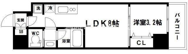 ブエナビスタ西天満(1LDK/4階)の間取り写真