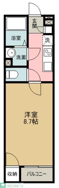 クレイノNISHIGAIIV(1K/2階)の間取り写真