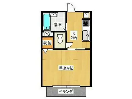 音戸ハイツ川本(1K/1階)の間取り写真
