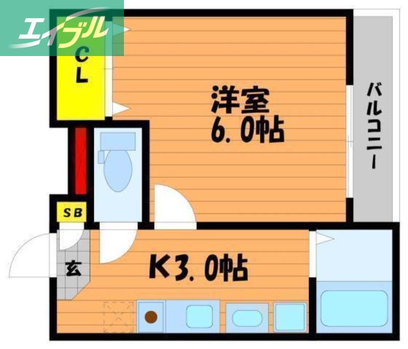 ウェーブレジデンス神田町(1K/1階)の間取り写真