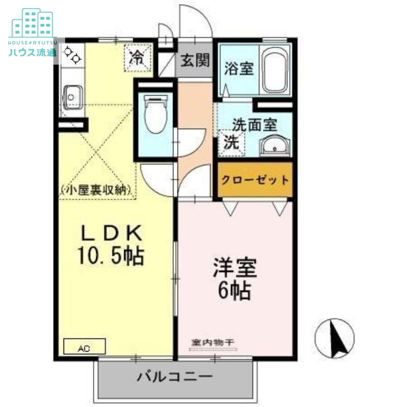 オリエンタルM(1LDK/2階)の間取り写真