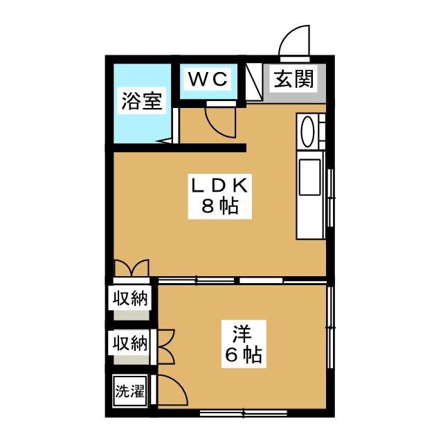 神田ハイツ(1LDK/1階)の間取り写真