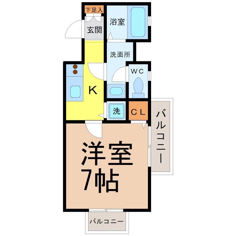リエス鶴舞ウエスト TOWER(1K/6階)の間取り写真