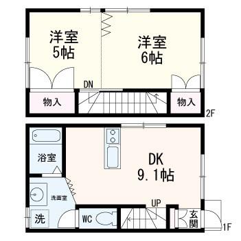 PEAR・HOUSE(2DK/1階)の間取り写真