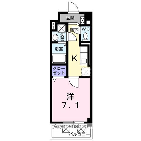 ハッピーメゾン VI(1K/3階)の間取り写真