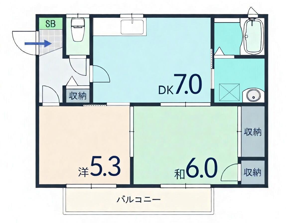 メゾン・ドポール(2LDK/2階)の間取り写真