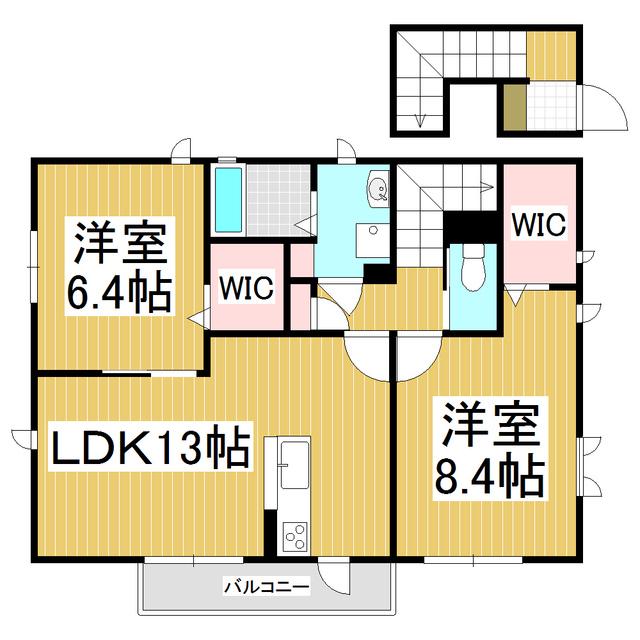 マイシティ厚木中町(1LDK/4階)の間取り写真