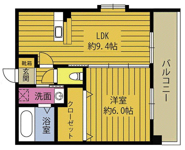 エスポワール萩原(1LDK/5階)の間取り写真