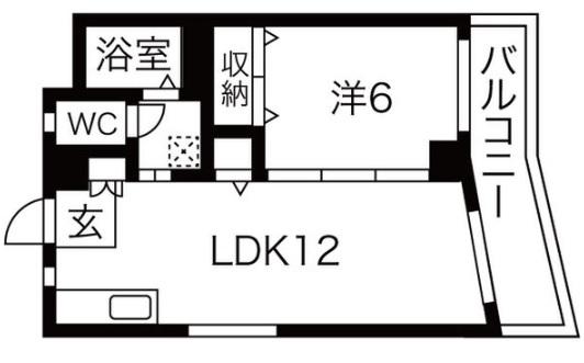 アクロポリス有馬(1LDK/6階)の間取り写真