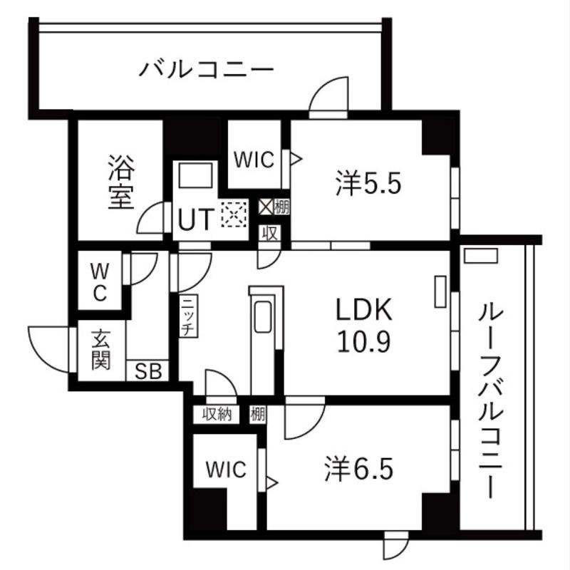 SHOTO参番館(2LDK/4階)の間取り写真