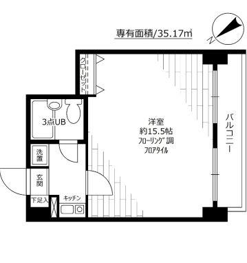 岡田ビル(1K/6階)の間取り写真