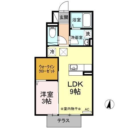 シャンクレール(1LDK/1階)の間取り写真