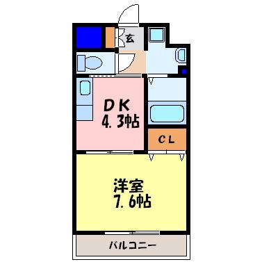 今川マンション(1DK/5階)の間取り写真