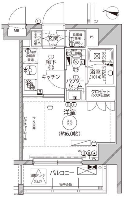 レアライズ平和島(1K/5階)の間取り写真