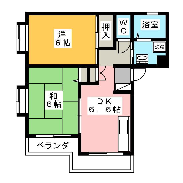 センカハイツ(2DK/2階)の間取り写真